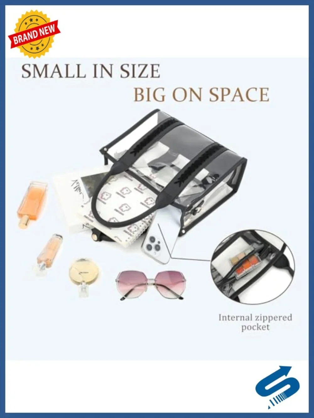 Clear Stadium Approved Tote Bag PVC Vegan Leather Crossbody for Concerts Work